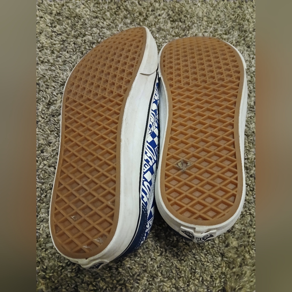 Vans Blue and White Checkered Sneakers - Picture 13 of 16